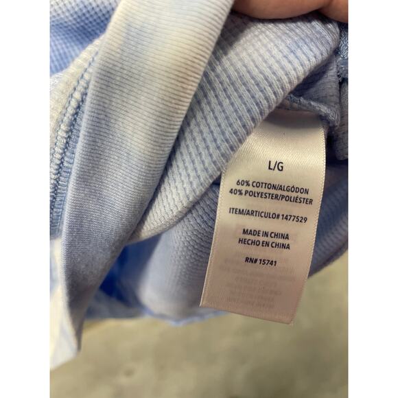 Splendid Women’s L/S Waffle Knit Shirt Size L Color: Blue Tie Dye - Picture 6 of 8